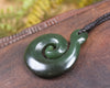 Koru pendant carved from Kawakawa Pounamu - NZ Greenstone