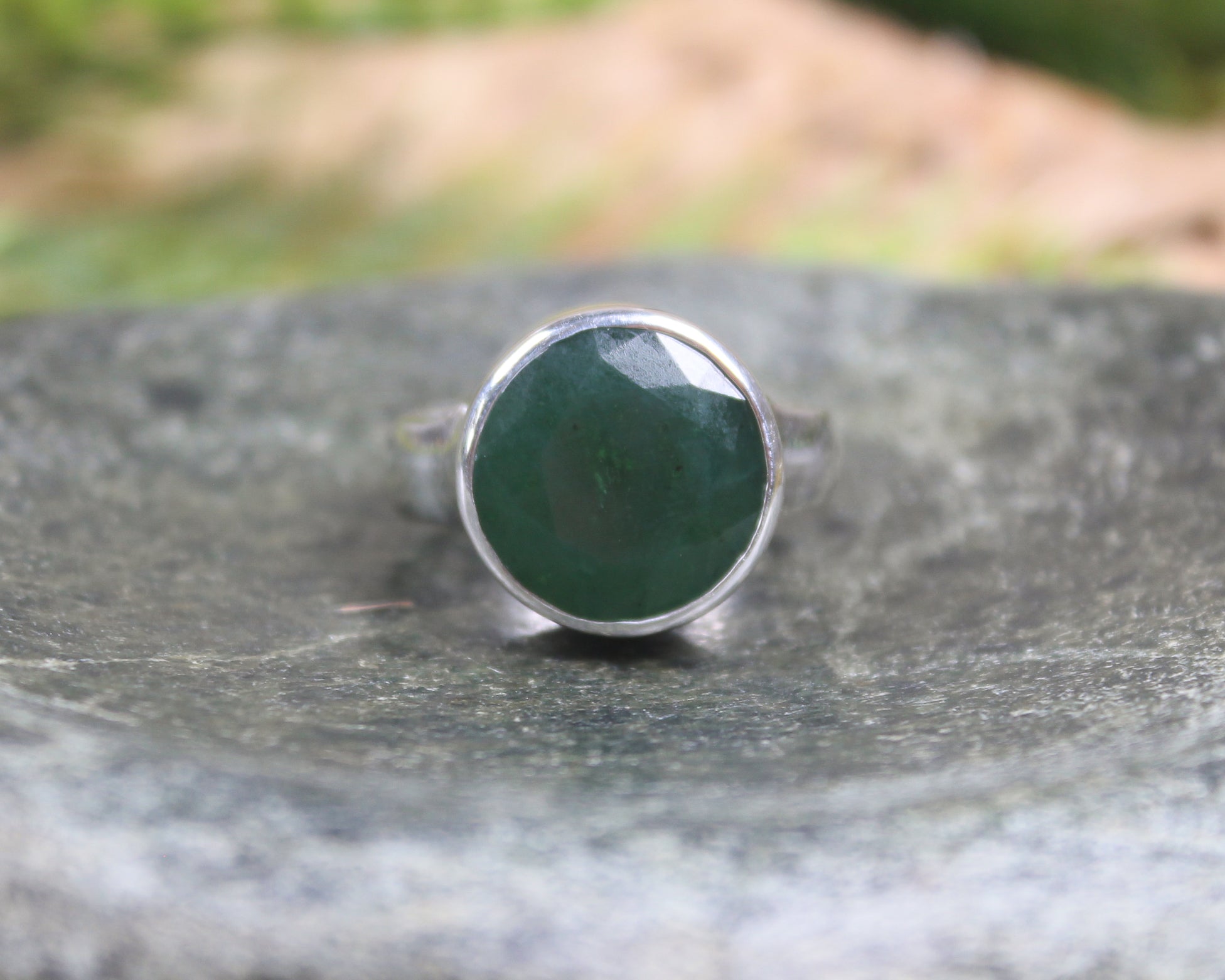 Sterling Silver Hapopo Pounamu Ring - NZ Greenstone