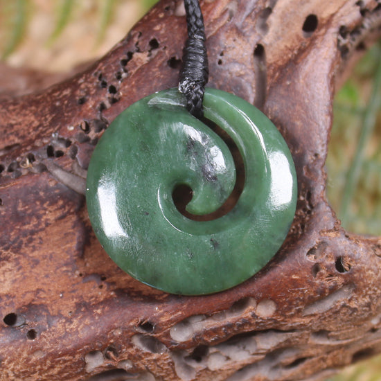 Koru carved from Hapopo Pounamu - NZ Greenstone