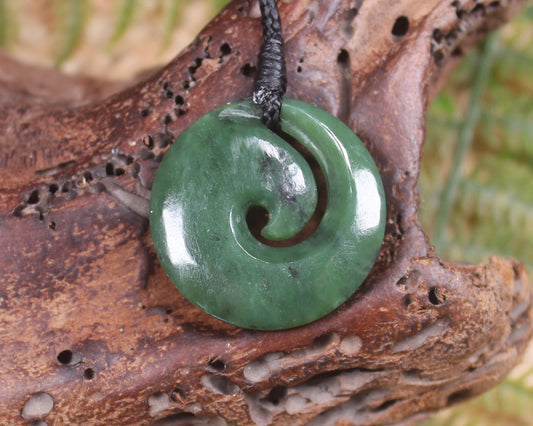 Koru carved from Hapopo Pounamu - NZ Greenstone
