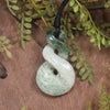 Twist or Pikorua carved from Hapopo Pounamu - NZ Greenstone