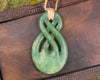 Twist Pendant carved from Kawakawa Pounamu - NZ Greenstone