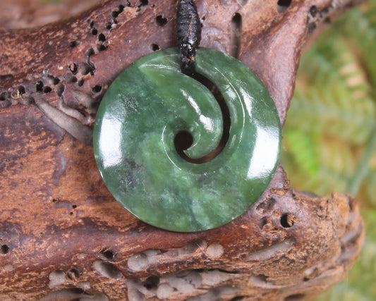 Koru carved from Hapopo Pounamu - NZ Greenstone