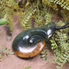 Flower Jade Hei Matau pendant  - NZ Greenstone