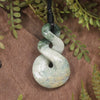 Twist or Pikorua carved from Hapopo Pounamu - NZ Greenstone