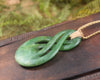 Twist Pendant carved from Kawakawa Pounamu - NZ Greenstone
