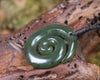 Koru carved from Rimu Pounamu - NZ Greenstone