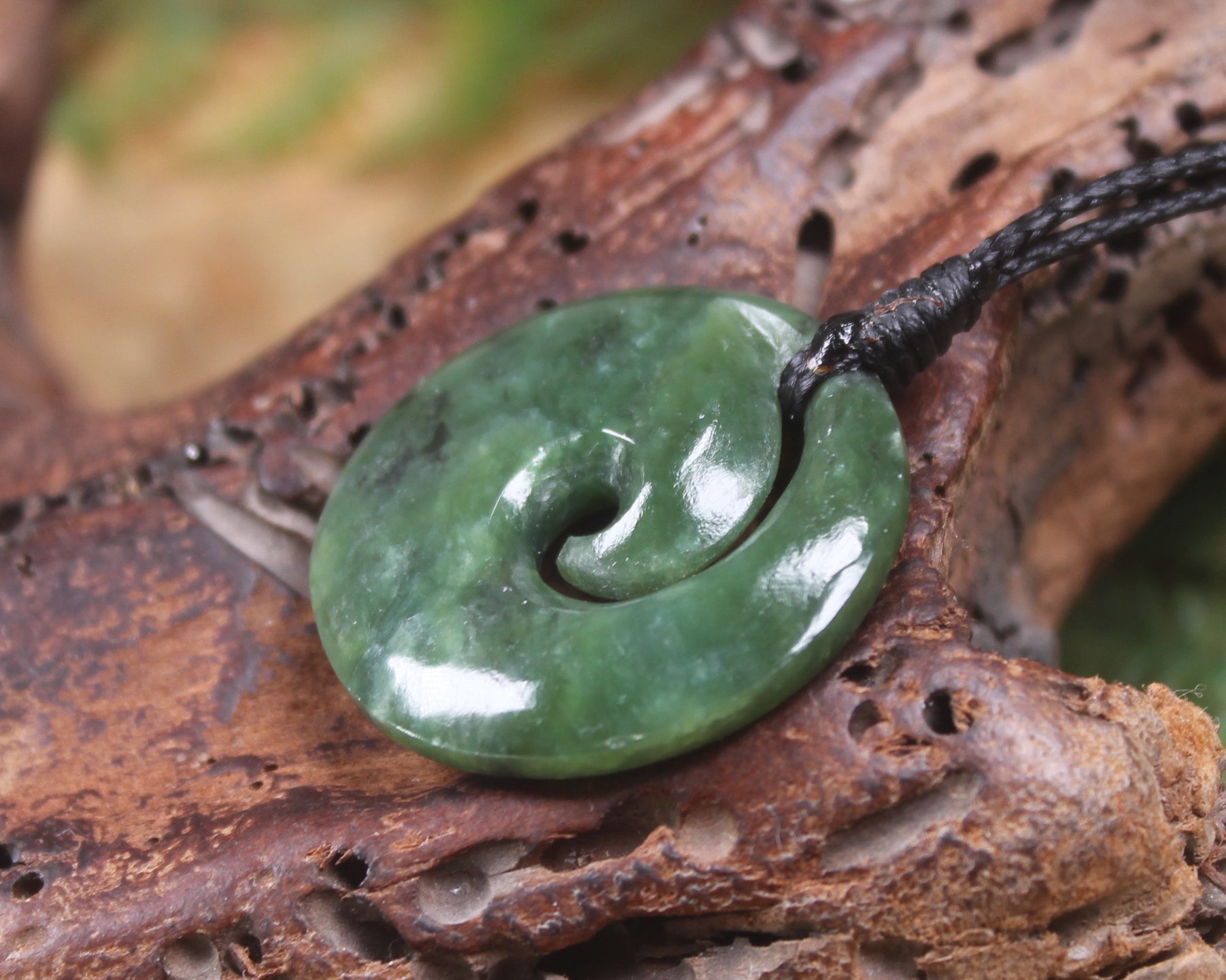 Koru carved from Hapopo Pounamu - NZ Greenstone