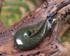 NZ Greenstone Small Hei Matau Pendant (BE733) Rimu Pounamu