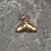 NZ Greenstone XSmall Gold Plated Whale Tail Pendant (CB070) Hapopo Pounamu