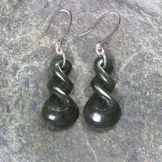 Sterling Silver Rimu Pounamu Ring - NZ Greenstone
