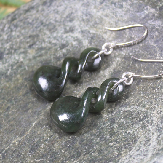 Sterling Silver Rimu Pounamu Ring - NZ Greenstone