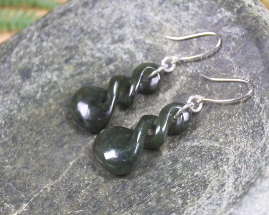 Sterling Silver Rimu Pounamu Ring - NZ Greenstone