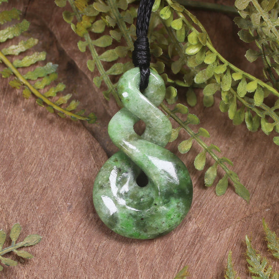 Twist carved from Kawakawa Pounamu - NZ Greenstone