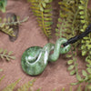 Twist carved from Kawakawa Pounamu - NZ Greenstone