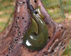 Hei Matau or Fish Hook carved from Totoweka Pounamu - NZ Greenstone