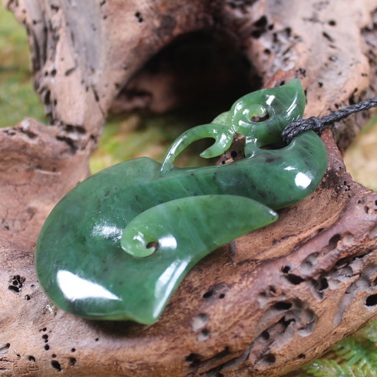 Manaia carved from Hapopo Pounamu - NZ Greenstone