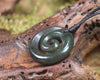 Koru pendant carved from Kawakawa Pounamu - NZ Greenstone
