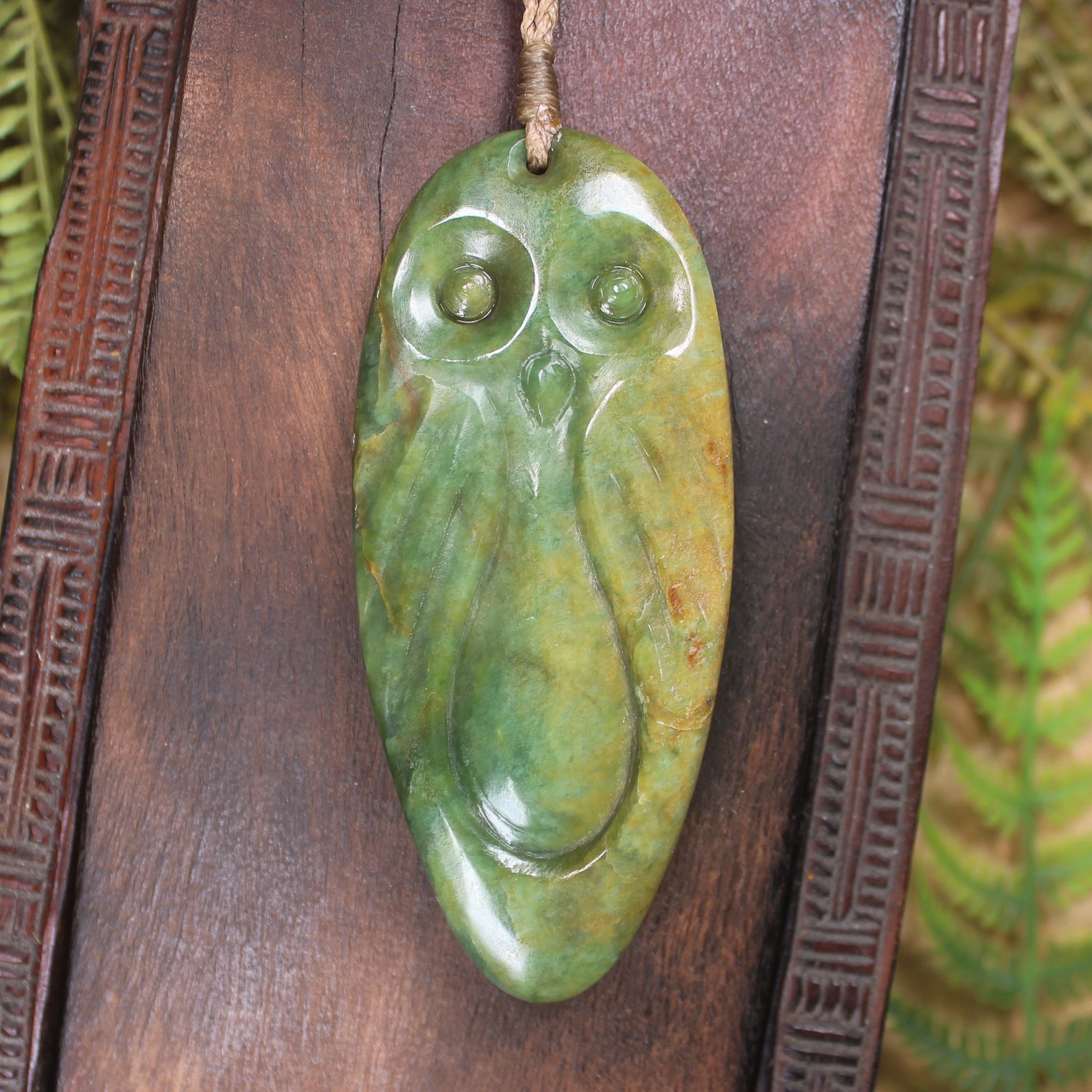 Owl pounamu pendant