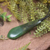Roimata or Teardop carved from Hapopo Pounamu - NZ Greenstone