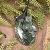 Hei Matau or Fish Hook carved from Rimu Pounamu - NZ Greenstone