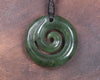 Koru pendant carved from Kawakawa Pounamu - NZ Greenstone