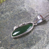 NZ Greenstone Sterling Silver Small Pendant (BW739) Kawakawa Pounamu