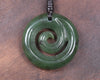 Koru pendant carved from Kawakawa Pounamu - NZ Greenstone