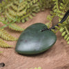 Heart carved from Kawakawa Pounamu - NZ Greenstone