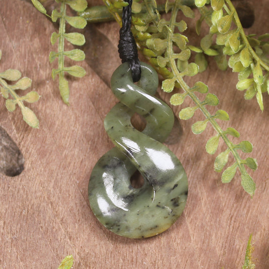 Twist carved from Rimu Pounamu - NZ Greenstone