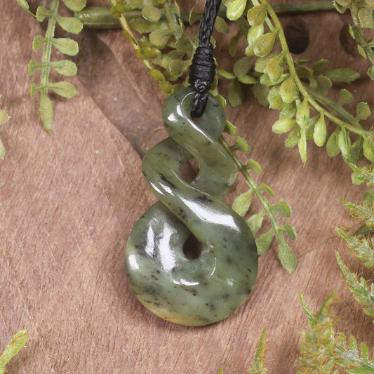 Twist carved from Rimu Pounamu - NZ Greenstone