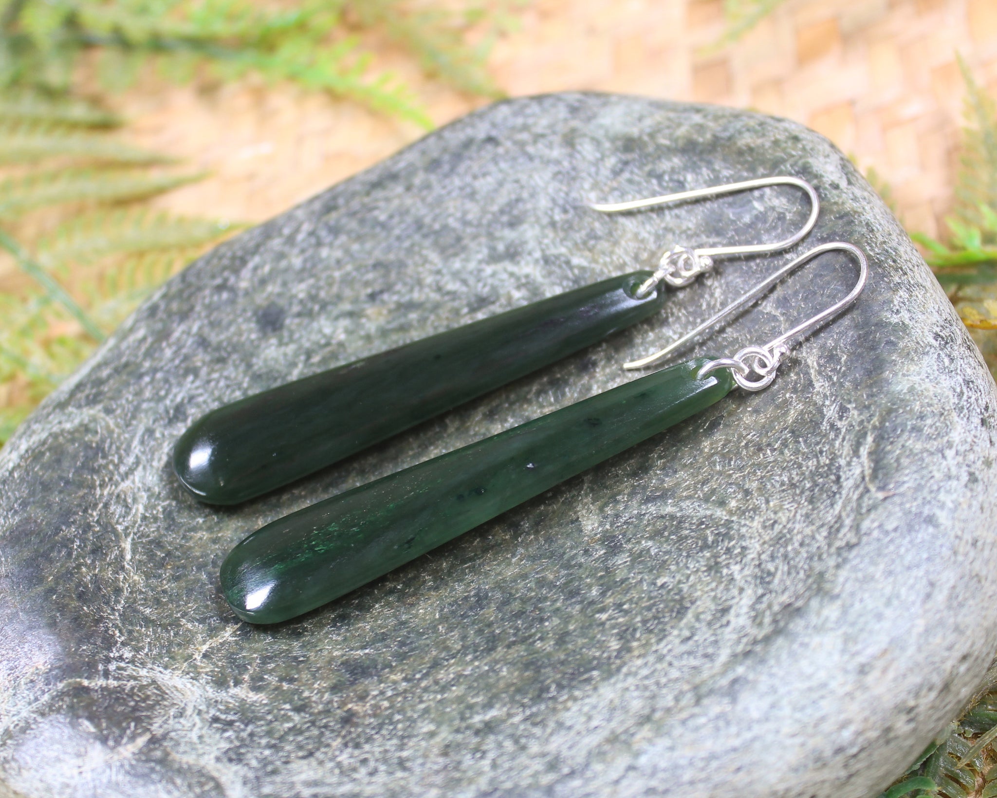 NZ Greenstone Medium Roimata Earrings (AR740) Rimu Pounamu – Greenstone ...