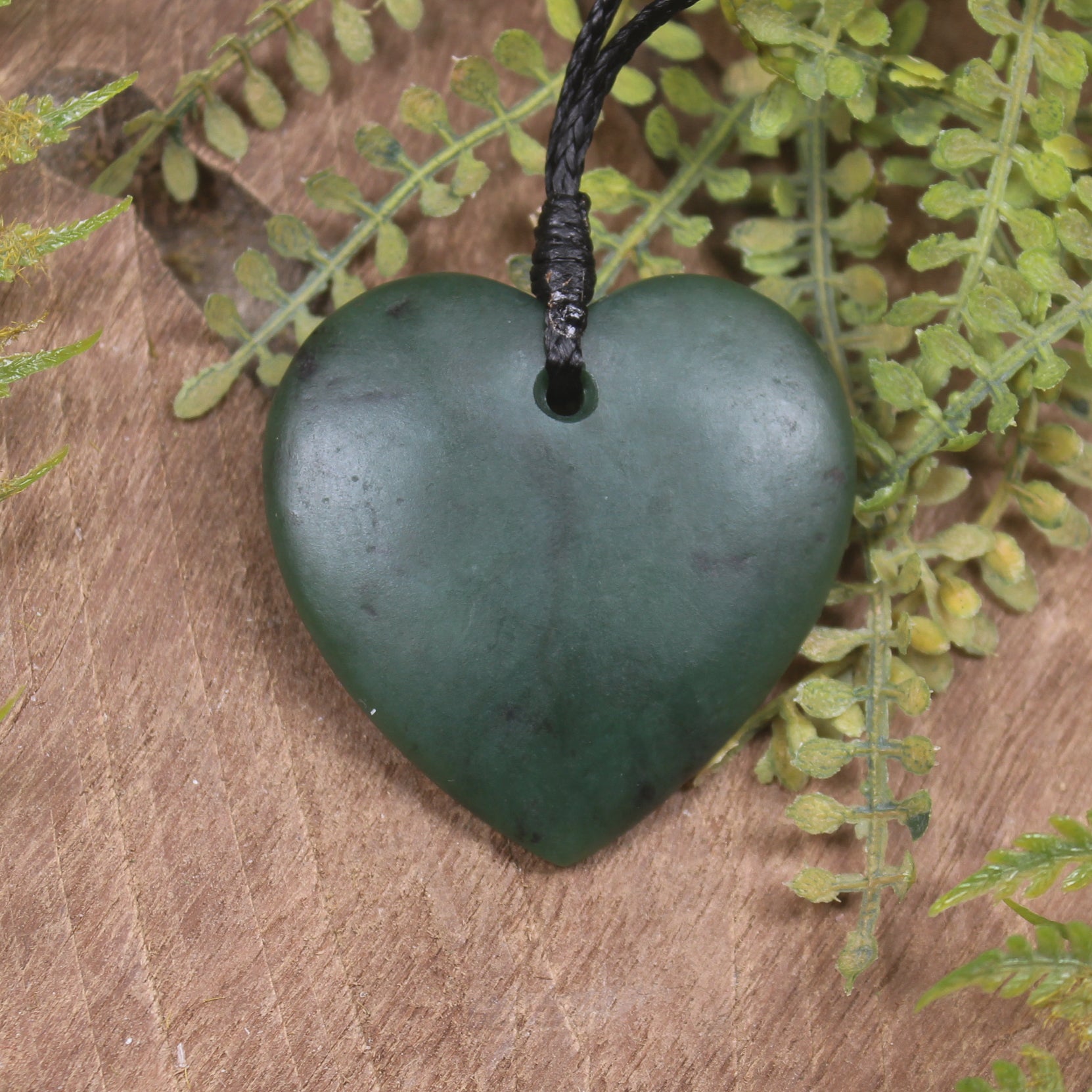 Heart carved from Kawakawa Pounamu - NZ Greenstone