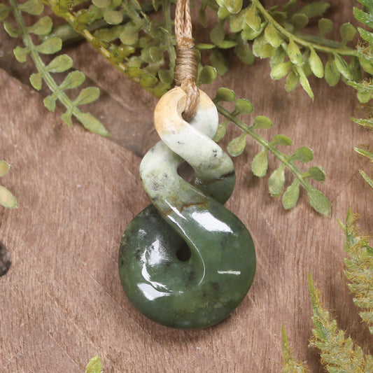 Twist or Pikorua carved from Raukaraka Pounamu - NZ Greenstone