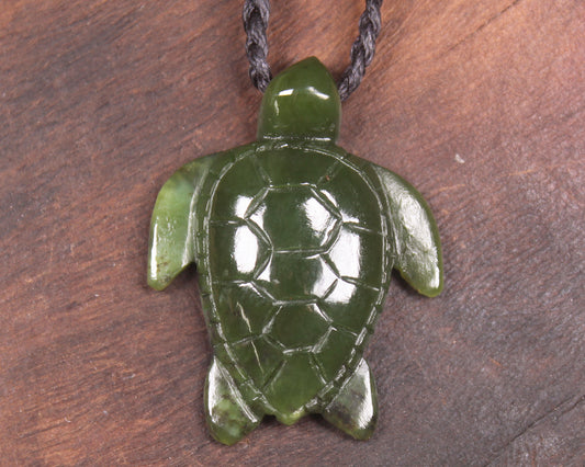 Turtle carved from Rimu Pounamu - NZ Greenstone