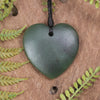 Heart carved from Kawakawa Pounamu - NZ Greenstone