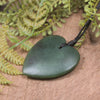 Heart carved from Kawakawa Pounamu - NZ Greenstone