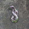 NZ Greenstone XSmall Sterling Silver Manaia Pendant (CB035) Hapopo Pounamu