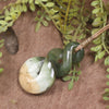 Twist or Pikorua carved from Flower Jade Pounamu - NZ Greenstone