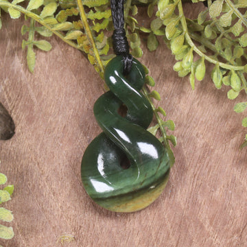 Twist carved from Kawakawa Pounamu - NZ Greenstone