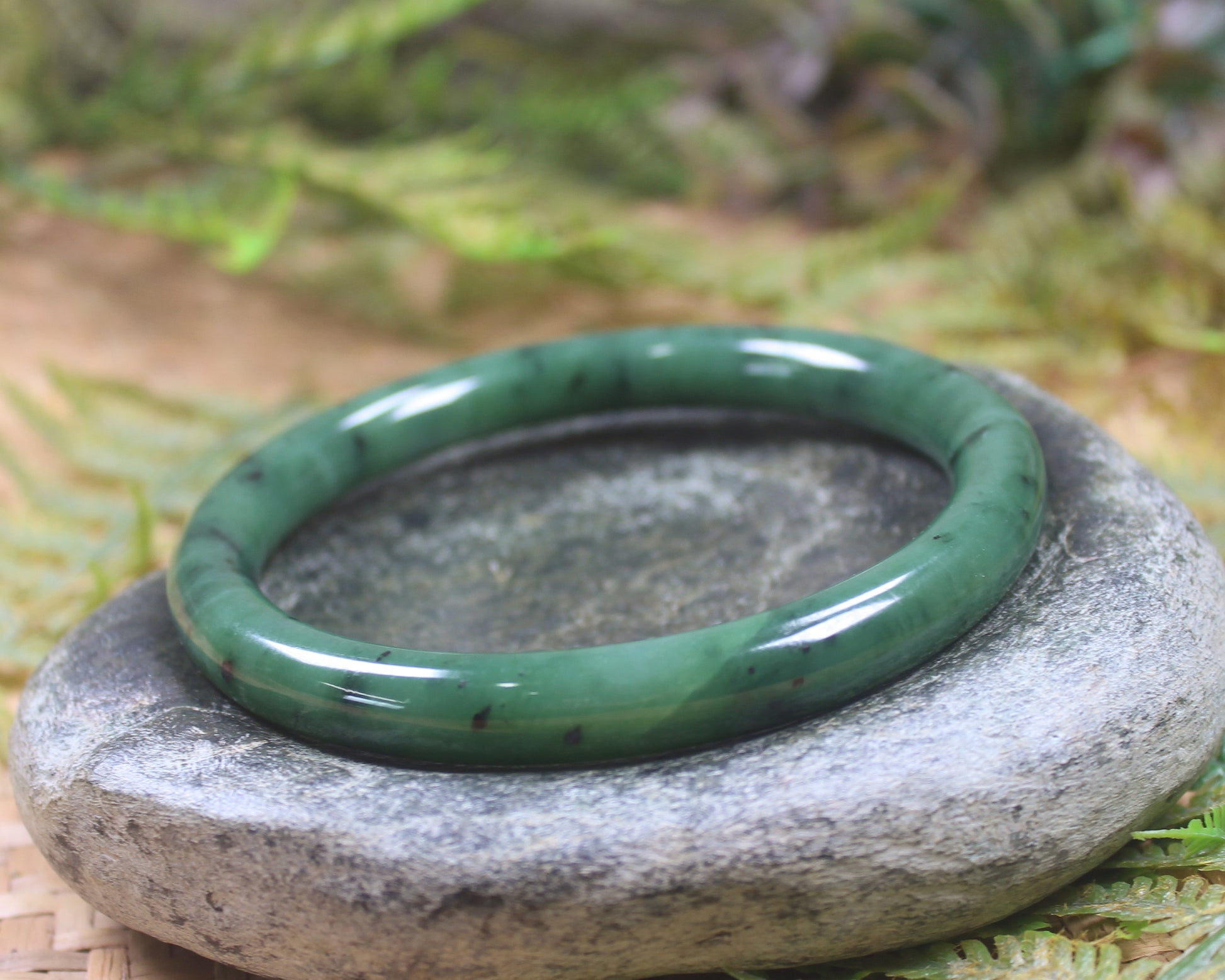 Bangle carved from Hapopo Pounamu - NZ Greenstone