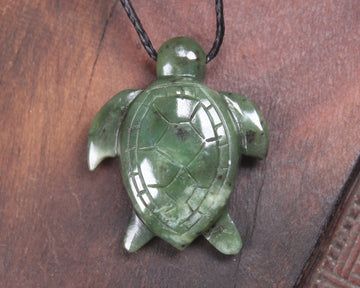 Turtle carved from Hapopo Pounamu - NZ Greenstone