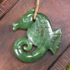 Seahorse carved from Kawakawa Pounamu - NZ Greenstone