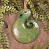 NZ Greenstone Koru Pendant  Raukaraka Pounamu