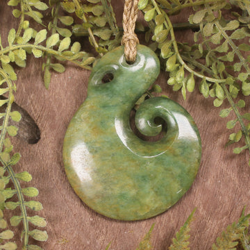 NZ Greenstone Koru Pendant  Raukaraka Pounamu