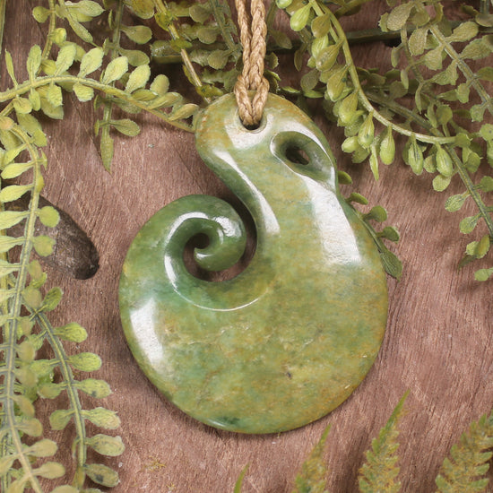 NZ Greenstone Koru Pendant  Raukaraka Pounamu