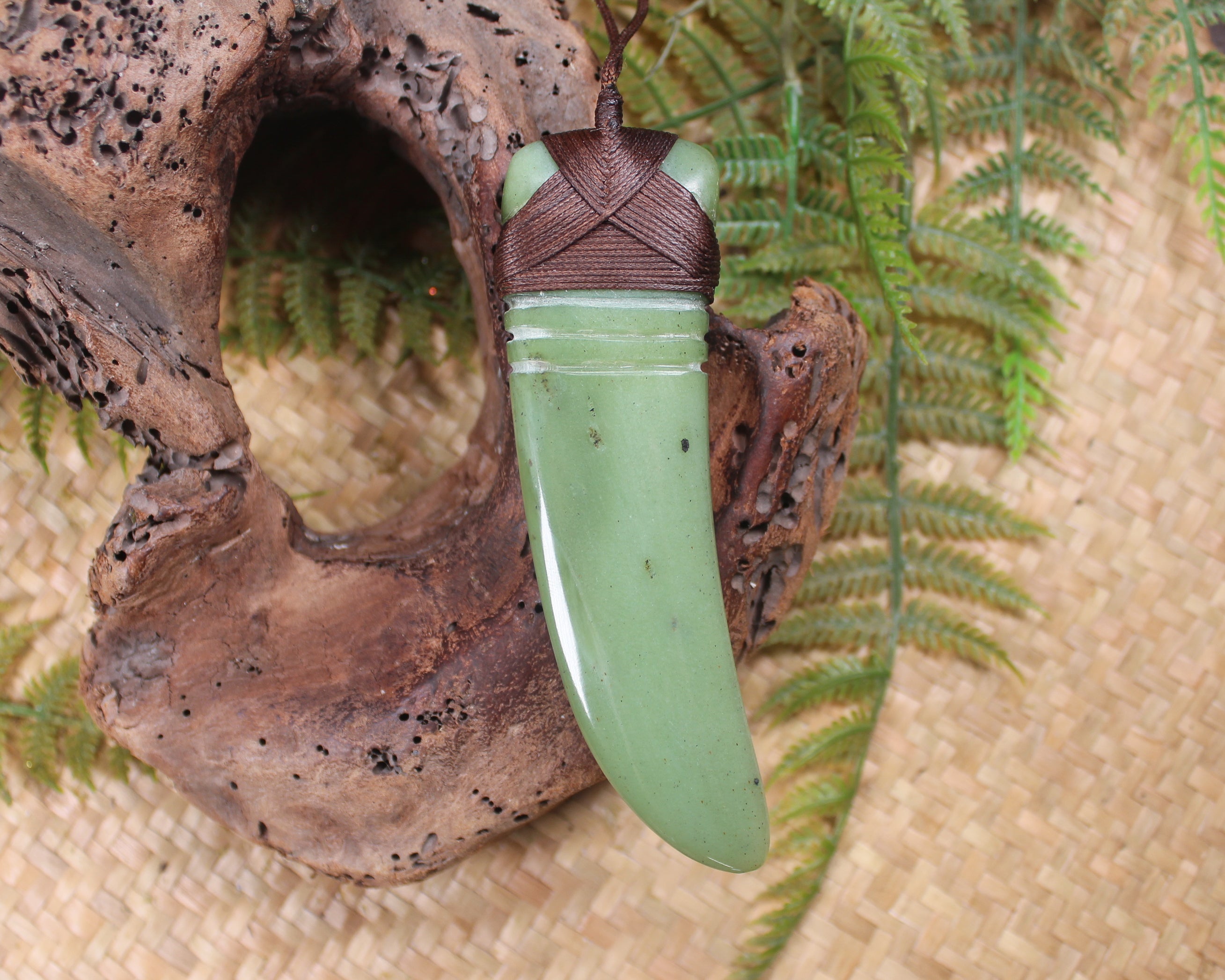 Taniwha Tooth or Niho carved from Hapopo Pounamu - NZ Greenstone