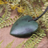 Heart carved from Kawakawa Pounamu - NZ Greenstone