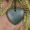 Heart carved from Kawakawa Pounamu - NZ Greenstone