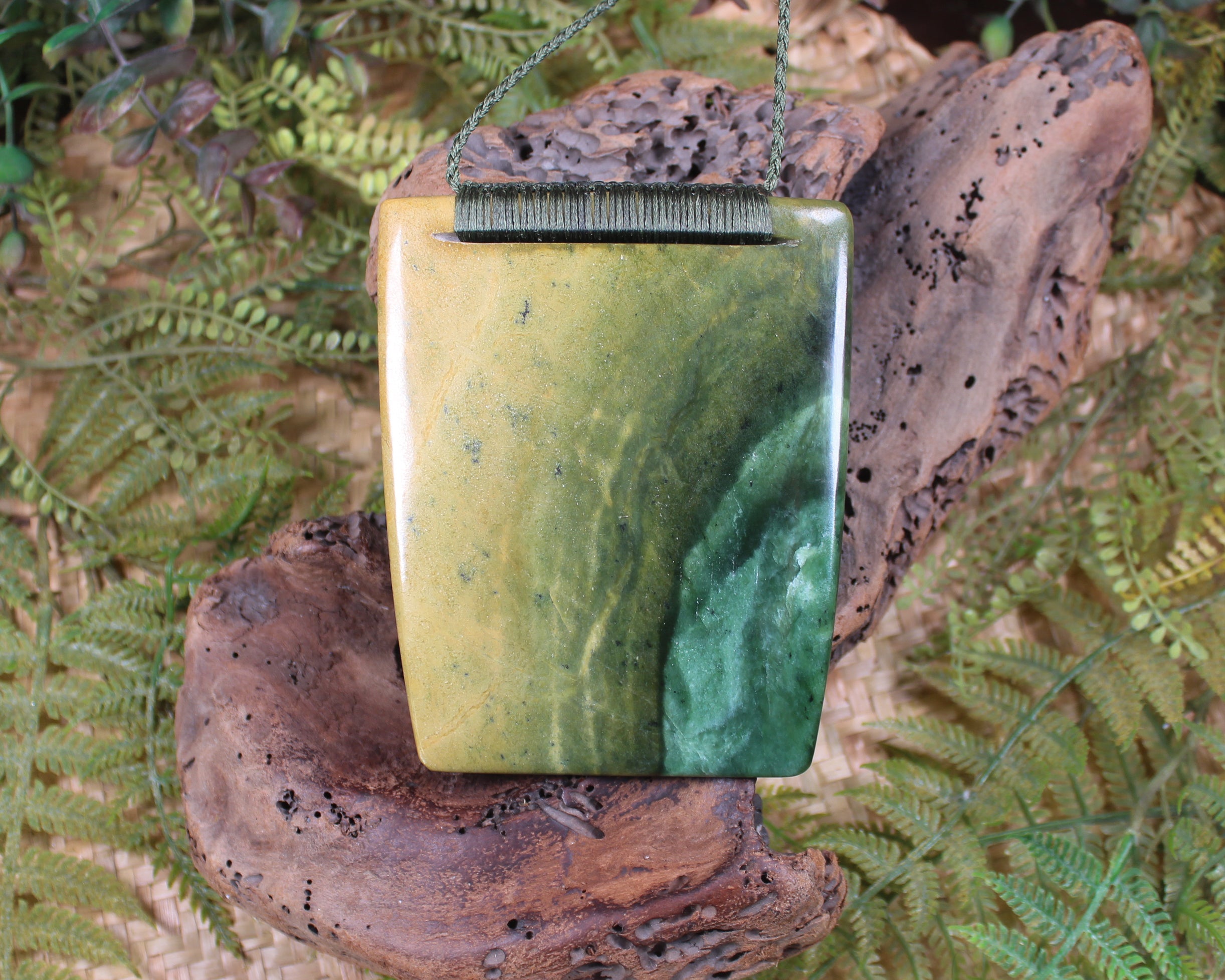 Breast plate or Shield carved from Flower Jade Pounamu - NZ Greenstone